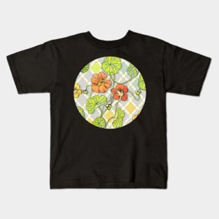 Climbing Nasturtiums in Lemon, Lime and Tangerine Kids T-Shirt